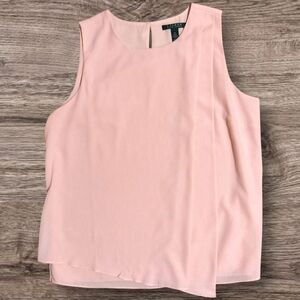 Lauren Ralph Lauren Women's Sleeveless Blouse Size 14 Blush Pink Career Top